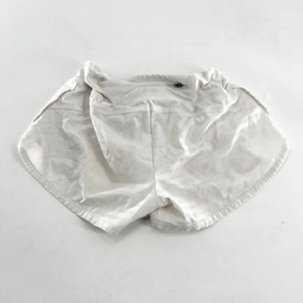 Champion‎ Womens White Dolphin Hem Athletic Shorts Small M5686S Zip Pocket